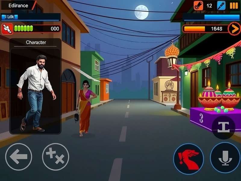 Teynampet Terrors gameplay screenshot showing urban Indian environment